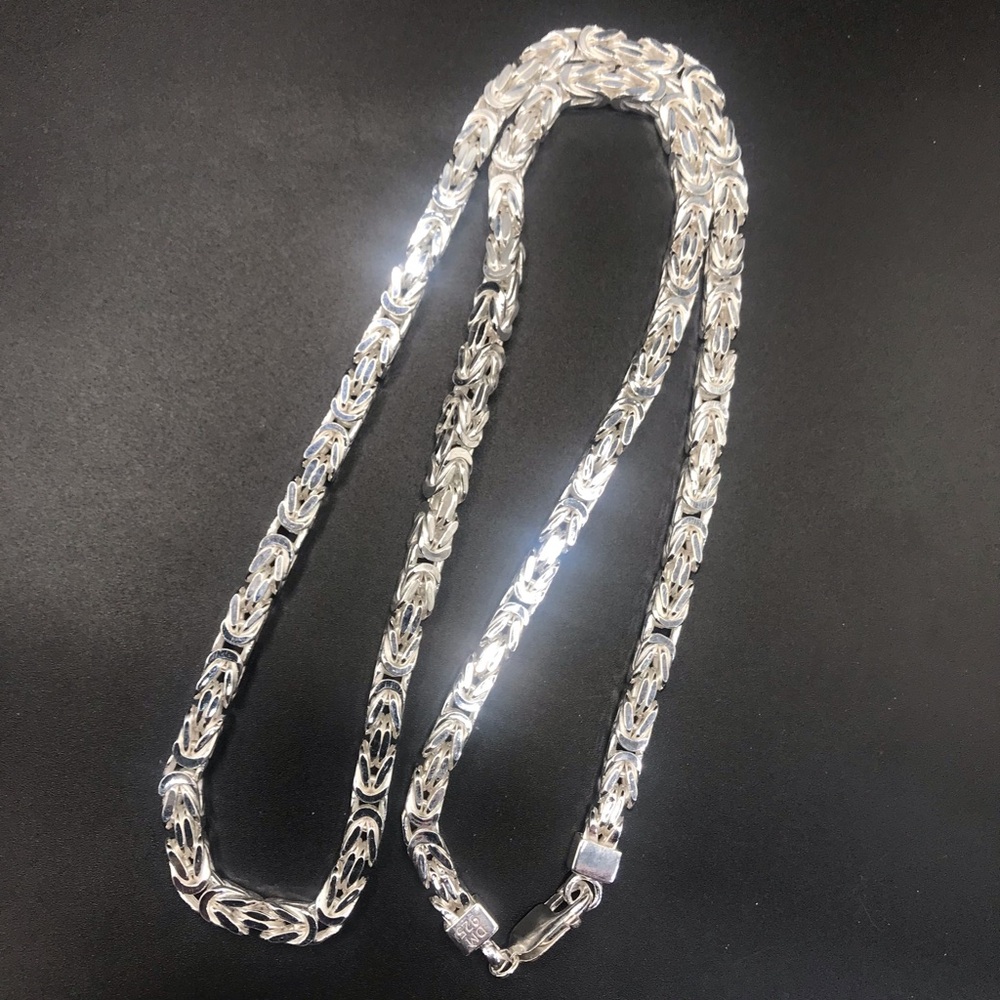925 Sterling Silver Byzantine Chain Men’s Necklace Size 26” - Picture 15 of 17
